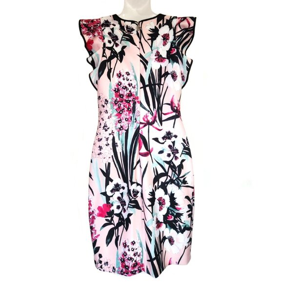 Stunning Tommy Hilfiger Pink Floral Bodycon Dress Size 8 - Picture 6 of 11